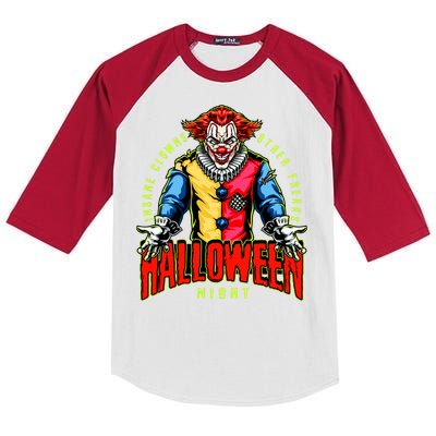 Insane Clowns Halloween Night Creepy Clown Kids Colorblock Raglan Jersey