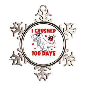 I Crushed Happy 100 Days Of School Dinosaur T Rex Smarter Gift Metallic Star Ornament