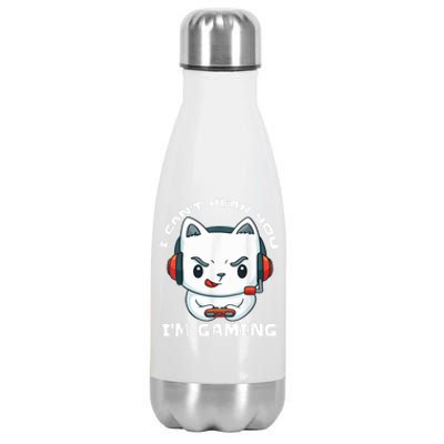 I Cant Hear You Im Gaming Funny Gamer Gift Mic And Headset Stainless Steel Insulated Water Bottle