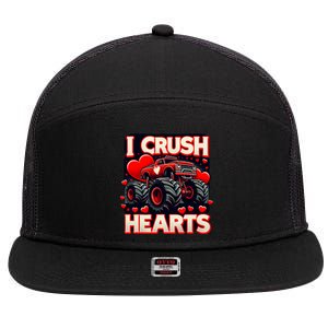 I Crush Hearts Valentines Day 7 Panel Mesh Trucker Snapback Hat