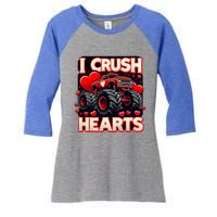 I Crush Hearts Valentines Day Women's Tri-Blend 3/4-Sleeve Raglan Shirt