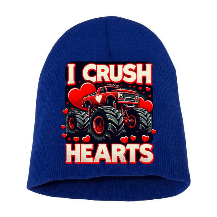 I Crush Hearts Valentines Day Short Acrylic Beanie