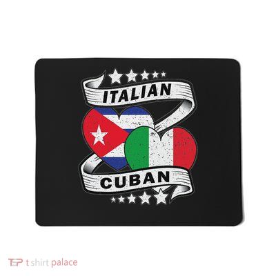 Italian Cuban Heart Flags Italy Cuba Mousepad