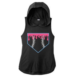 Ice Cream Home Plate Baseball Drip Ladies PosiCharge Tri-Blend Wicking Draft Hoodie Tank