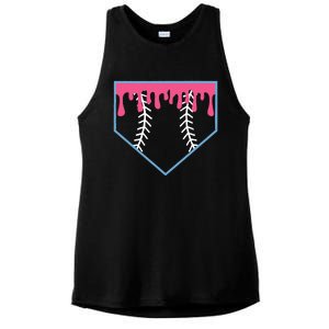 Ice Cream Home Plate Baseball Drip Ladies PosiCharge Tri-Blend Wicking Tank