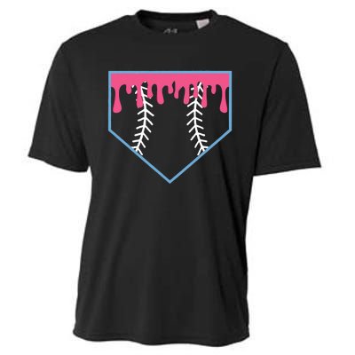 Ice Cream Home Plate Baseball Drip Cooling Performance Crew T-Shirt