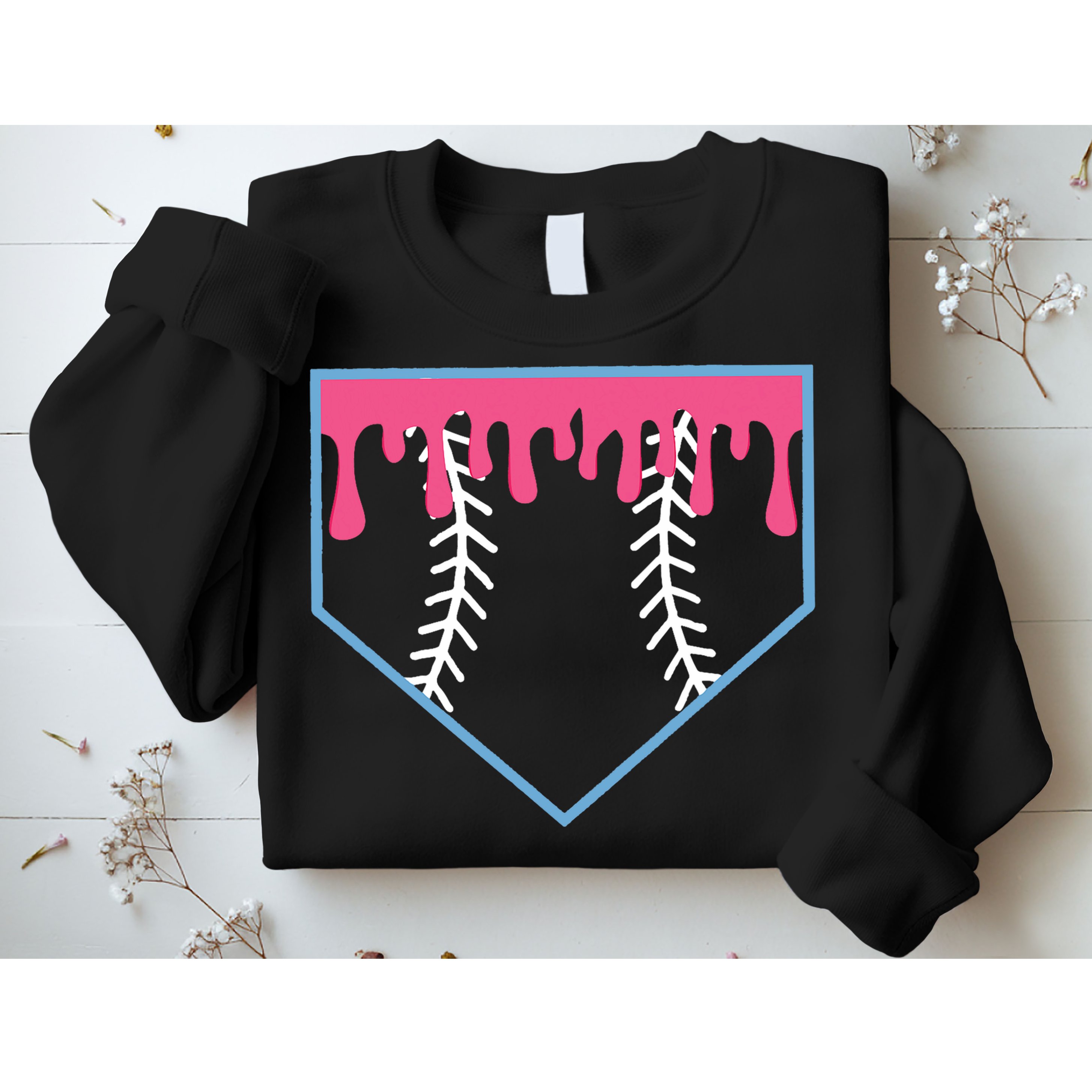 Ice Cream Home Plate Baseball Drip Sweatshirt