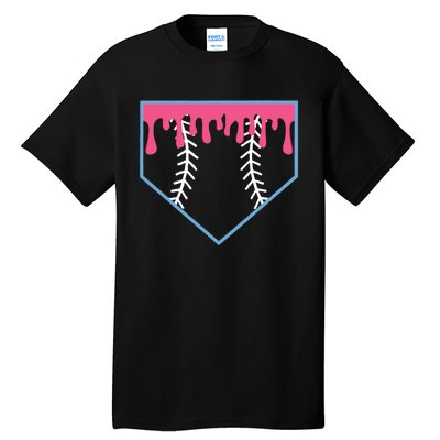 Ice Cream Home Plate Baseball Drip Tall T-Shirt