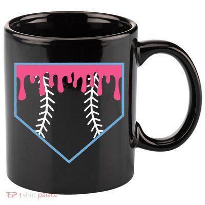 Ice Cream Home Plate Baseball Drip 11oz C Handle Ceramic Mug