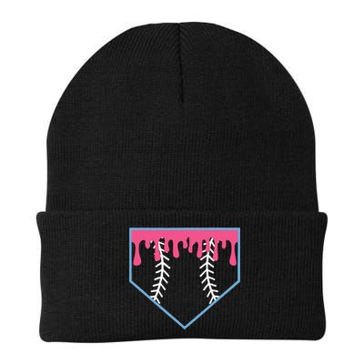 Ice Cream Home Plate Baseball Drip Beanie