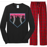 Ice Cream Home Plate Baseball Drip Long Sleeve Pajama Set