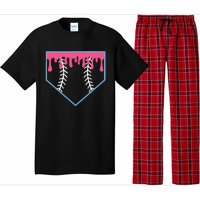 Ice Cream Home Plate Baseball Drip Pajama Set