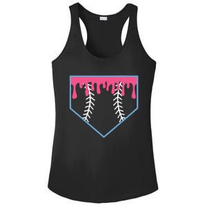 Ice Cream Home Plate Baseball Drip Ladies PosiCharge Competitor Racerback Tank