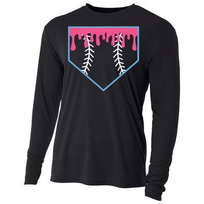 Ice Cream Home Plate Baseball Drip Cooling Performance Long Sleeve Crew