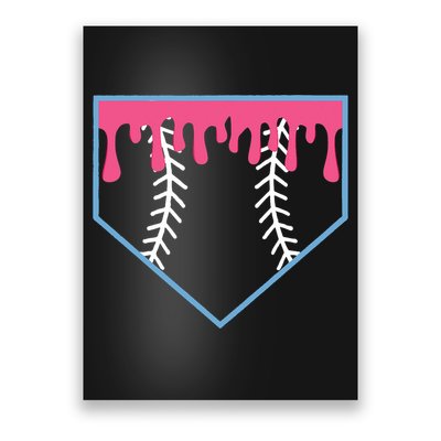Ice Cream Home Plate Baseball Drip Poster