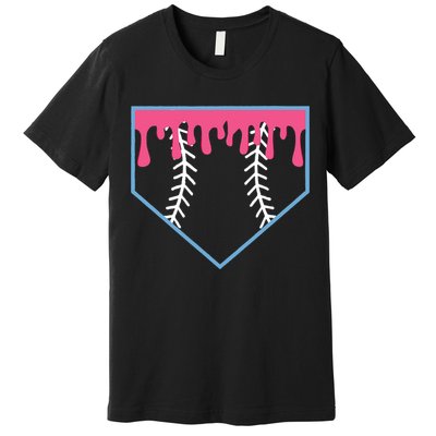 Ice Cream Home Plate Baseball Drip Premium T-Shirt