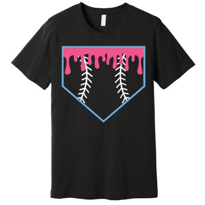 Ice Cream Home Plate Baseball Drip Premium T-Shirt