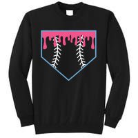 Ice Cream Home Plate Baseball Drip Tall Sweatshirt