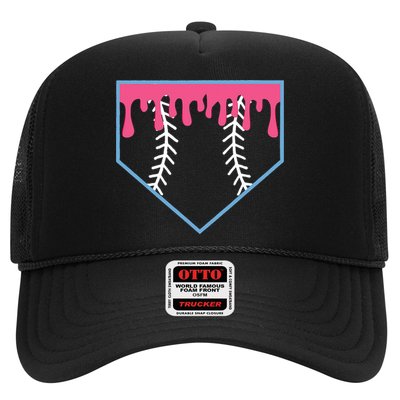 Ice Cream Home Plate Baseball Drip Trucker Hat