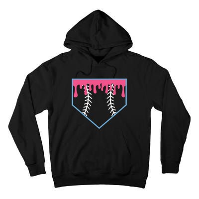 Ice Cream Home Plate Baseball Drip Tall Hoodie