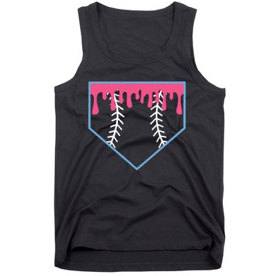 Ice Cream Home Plate Baseball Drip Tank Top