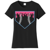 Ice Cream Home Plate Baseball Drip Women's T-Shirt