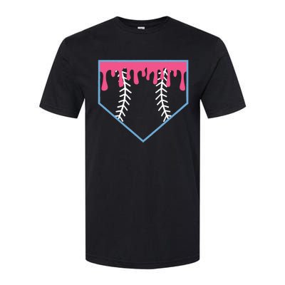 Ice Cream Home Plate Baseball Drip Softstyle CVC T-Shirt