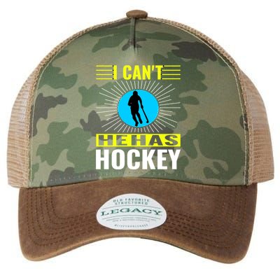 I Cant He Has Hockey Legacy Tie Dye Trucker Hat