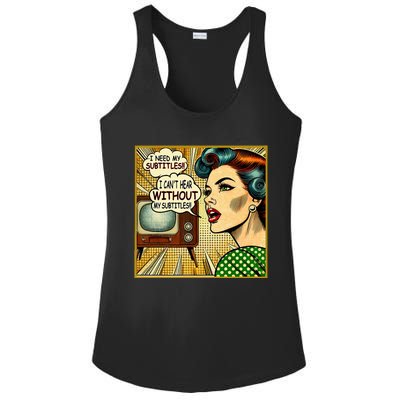 I CanT Hear Need Subtitles Watch Loud Tv Humorous Sayings Ladies PosiCharge Competitor Racerback Tank