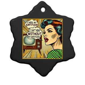 I CanT Hear Need Subtitles Watch Loud Tv Humorous Sayings Ceramic Star Ornament