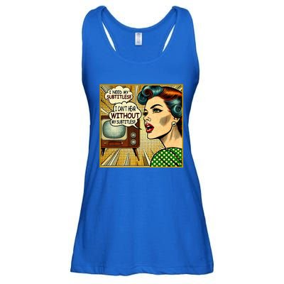 I CanT Hear Need Subtitles Watch Loud Tv Humorous Sayings Ladies Essential Flowy Tank