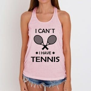 I Cant Have Tennis With Racquets And Balls Cute Gift Women's Knotted Racerback Tank