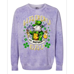 Irish Cat Happy St Patricks Day Meaningful Gift Colorblast Crewneck Sweatshirt