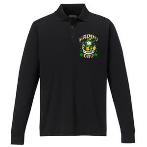 Irish Cat Happy St Patricks Day Meaningful Gift Performance Long Sleeve Polo