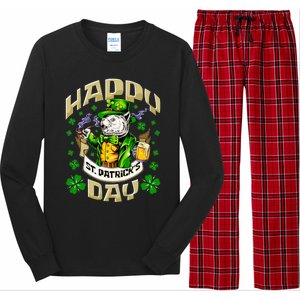 Irish Cat Happy St Patricks Day Meaningful Gift Long Sleeve Pajama Set