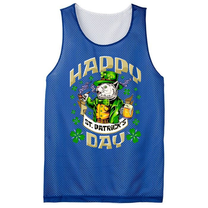 Irish Cat Happy St Patricks Day Meaningful Gift Mesh Reversible Basketball Jersey Tank