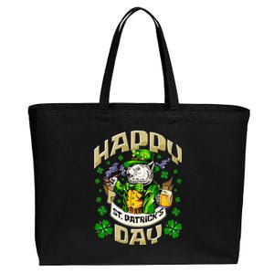 Irish Cat Happy St Patricks Day Meaningful Gift Cotton Canvas Jumbo Tote