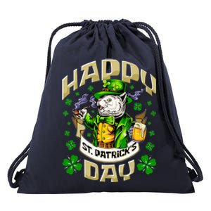 Irish Cat Happy St Patricks Day Meaningful Gift Drawstring Bag