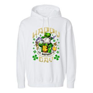 Irish Cat Happy St Patricks Day Meaningful Gift Garment-Dyed Fleece Hoodie