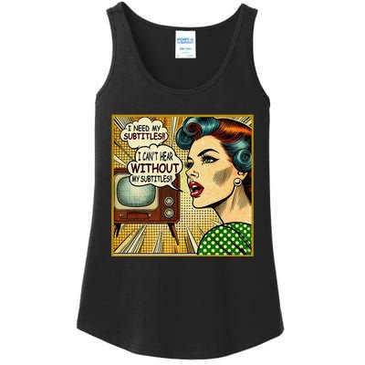 I CanT Hear Need Subtitles Watch Loud Tv Humorous Sayings Ladies Essential Tank