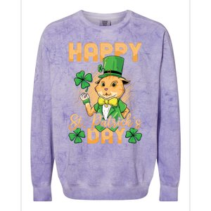 Irish Cat Happy St Patricks Day Cute Gift Colorblast Crewneck Sweatshirt