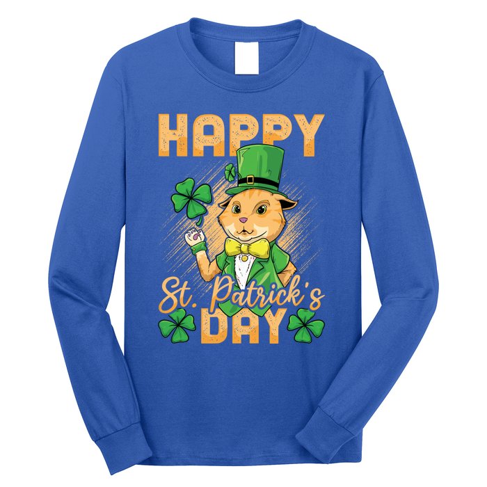 Irish Cat Happy St Patricks Day Cute Gift Long Sleeve Shirt