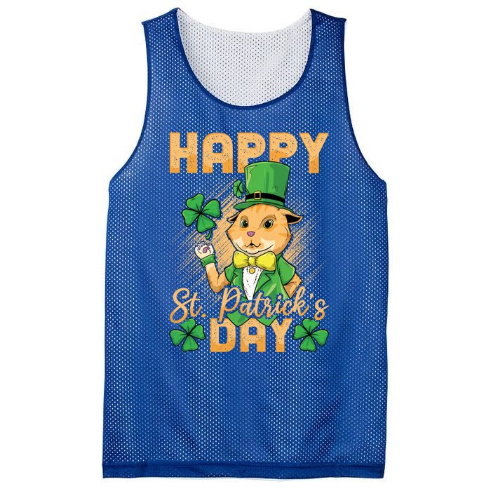 Irish Cat Happy St Patricks Day Cute Gift Mesh Reversible Basketball Jersey Tank