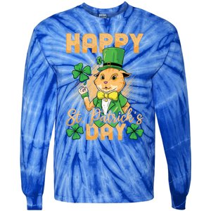 Irish Cat Happy St Patricks Day Cute Gift Tie-Dye Long Sleeve Shirt