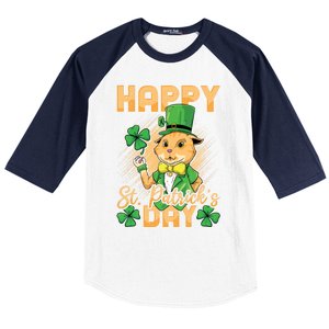 Irish Cat Happy St Patricks Day Cute Gift Baseball Sleeve Shirt