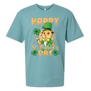 Irish Cat Happy St Patricks Day Cute Gift Sueded Cloud Jersey T-Shirt