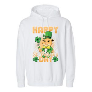 Irish Cat Happy St Patricks Day Cute Gift Garment-Dyed Fleece Hoodie