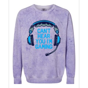 I Cant Hear You Im Gaming Video Gamer Geek Colorblast Crewneck Sweatshirt