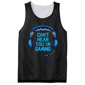 I Cant Hear You Im Gaming Video Gamer Geek Mesh Reversible Basketball Jersey Tank