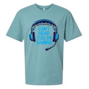 I Cant Hear You Im Gaming Video Gamer Geek Sueded Cloud Jersey T-Shirt